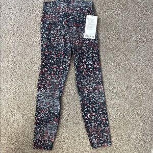 Lululemon Athletica Speckled Black and Red Leggings